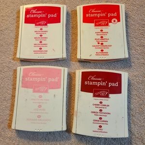 4 Stamp Pads used once. 4 shades of red. Classic stampin pads